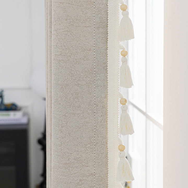 Decorative curtain with tassel trim Kalsten