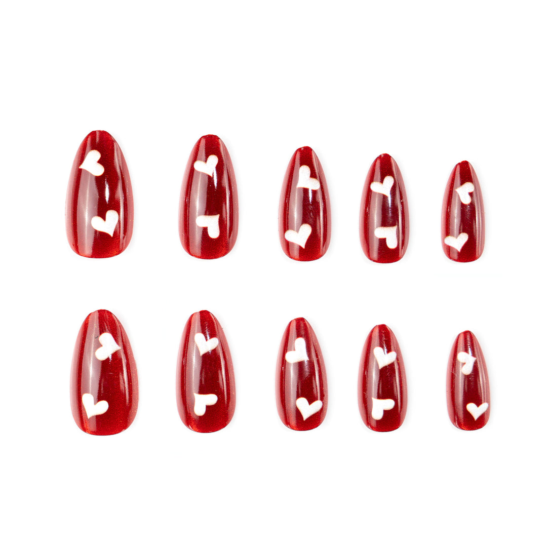 Heart-Inspired Press-On Nail Art