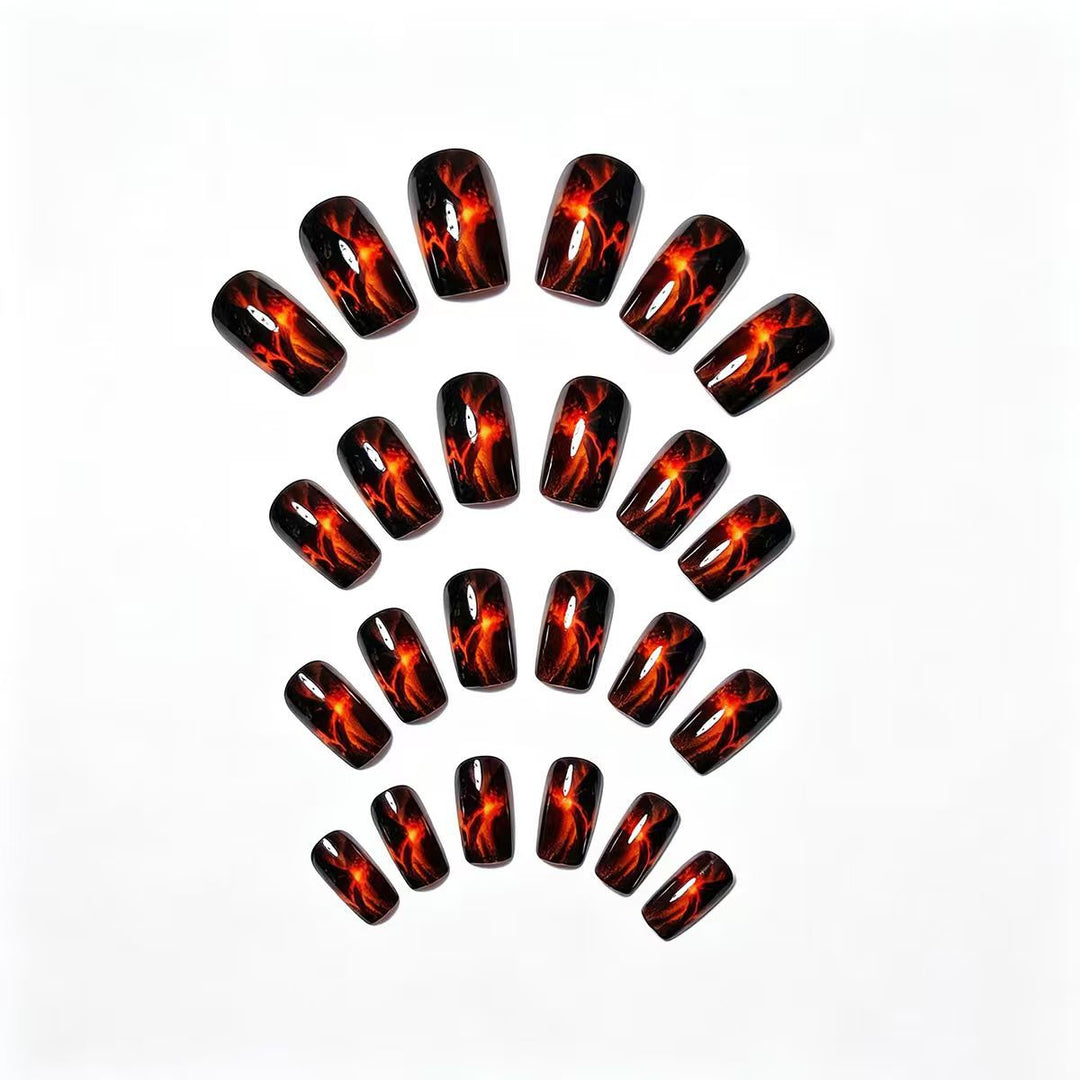 Art nails with volcano motif Kalsten