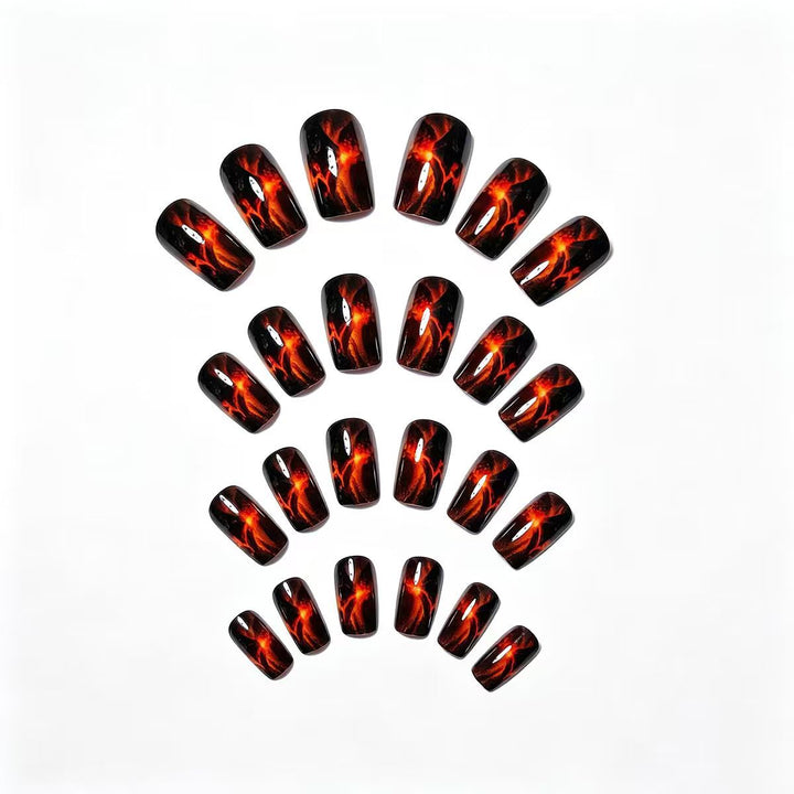 Artistic Volcano-Themed Nail Art Kalsten