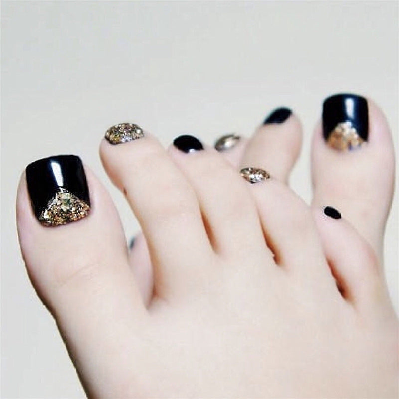 Glamorous Glitter-Enhance Press-On Toenail Set