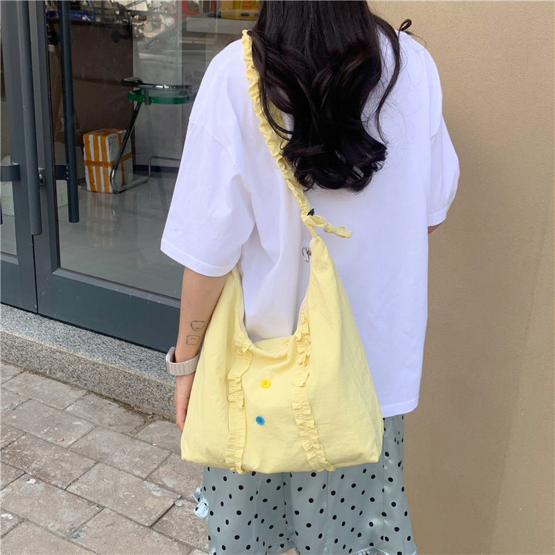 Ruffled Handmade Shoulder Bag