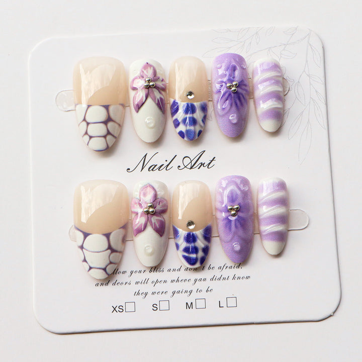 Artistic Floral Press-On Nail Collection  1791724334