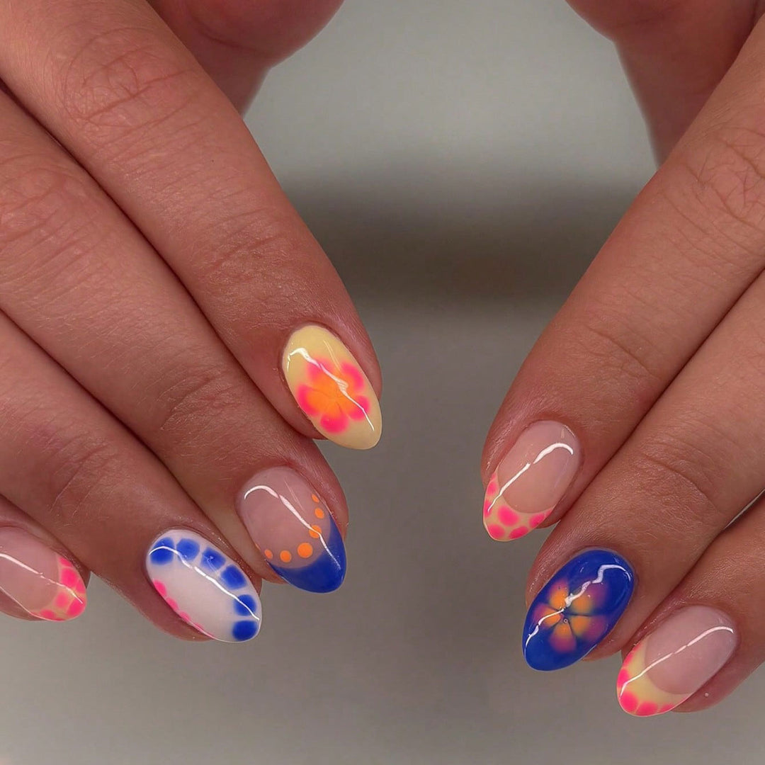 Artistic Floral Ombre Nail Art Set