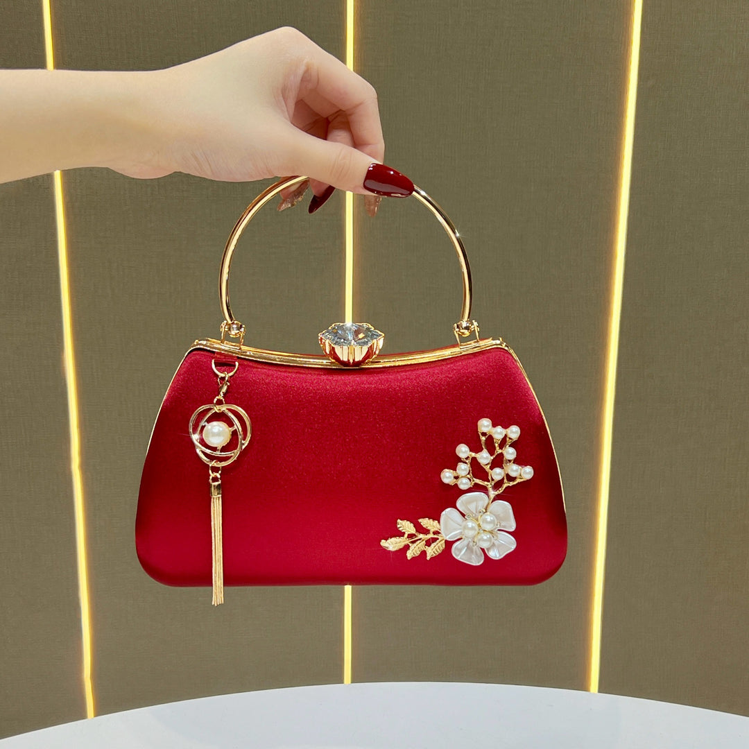 Elegant Floral Embellished Handbag