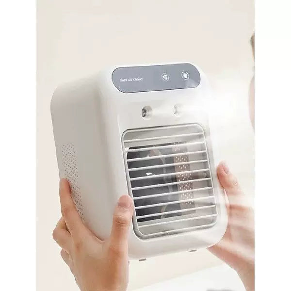 Unisex one size compact desktop micro air cooler with top fill water reservoir removable filter and adjustable louvers Kalsten