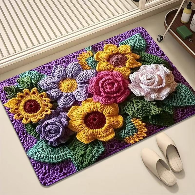 Luxurious Embroidered Floral Area Rug Kalsten