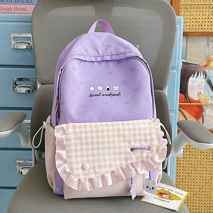 Charming Ruffled Design Backpack