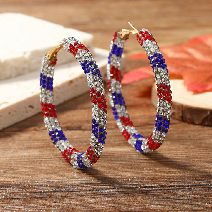 Women's nan Statement Hoops with Pavé Crystals and Lightweight Hollow Body Design Kalsten