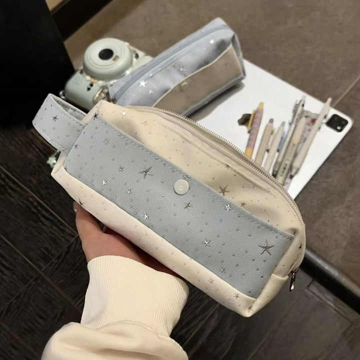 Stylish Star-Patterned Pencil Case