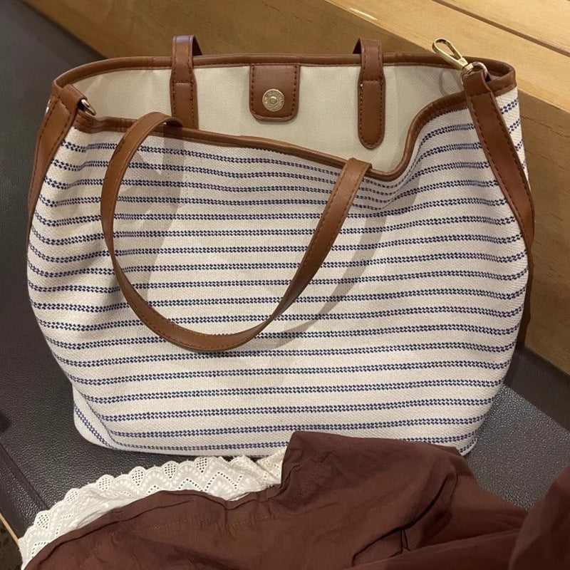 Striped Canvas Tote Bag Kalsten