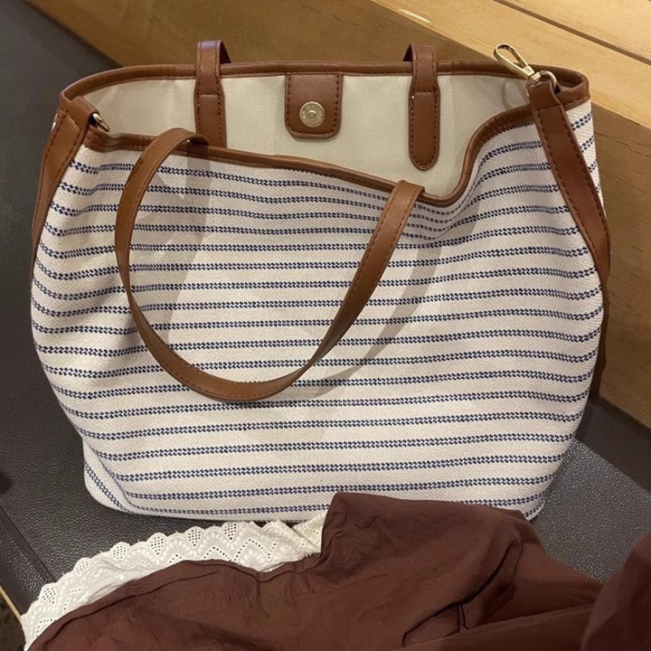 Striped Canvas Tote Bag Kalsten