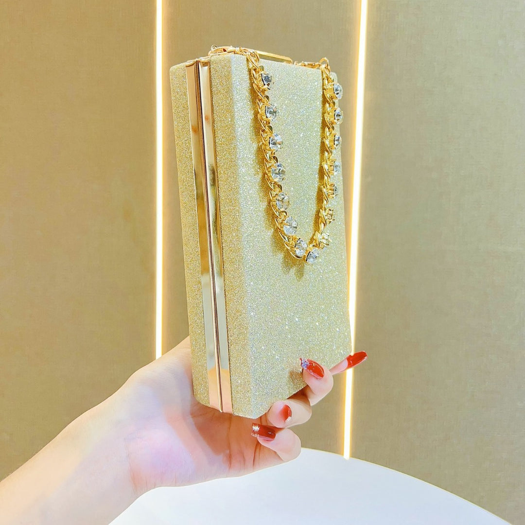 Elegant Crystal-Accented Evening Clutch
