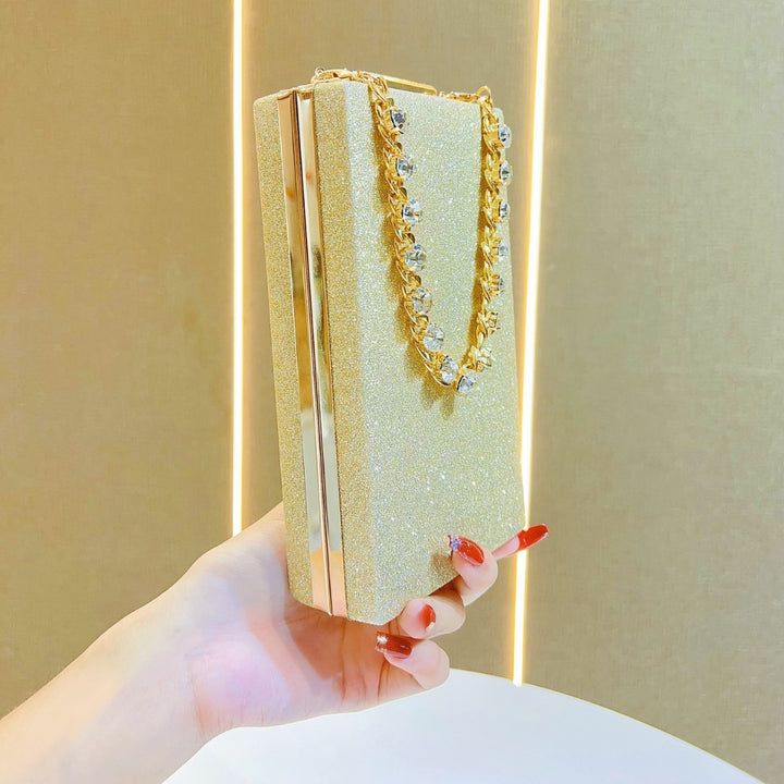 Elegant Crystal-Accented Evening Clutch