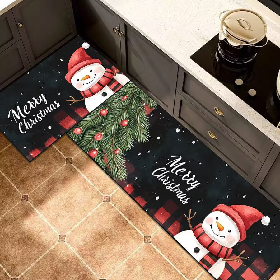 Christmas-Themed Kitchen Runner Mat for Home