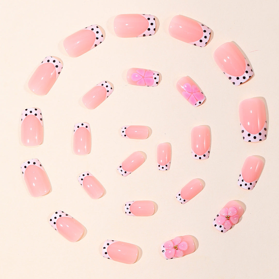 Floral Accent Gel Nail Extensions Kalsten