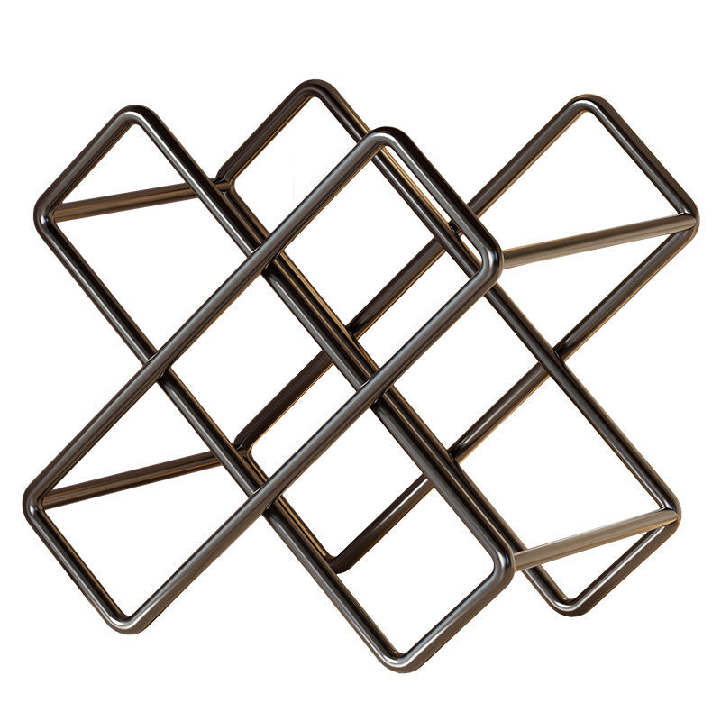 Metal Six-Bottle Diamond Countertop Wine Rack