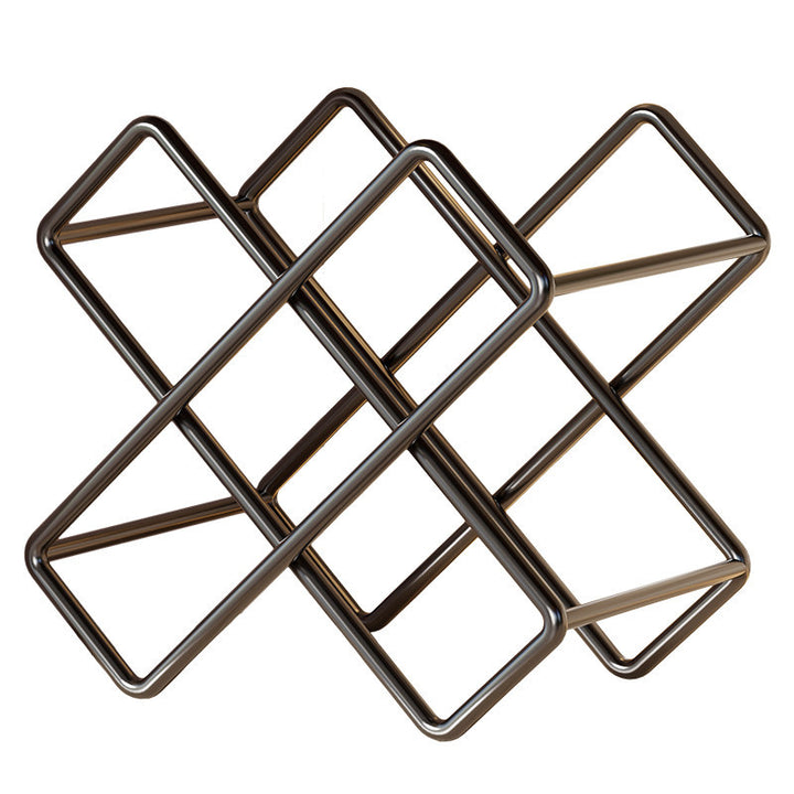Metal Six-Bottle Diamond Countertop Wine Rack
