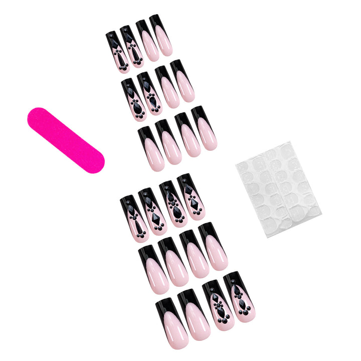 Elegant artificial nails with 3D decorations Kalsten