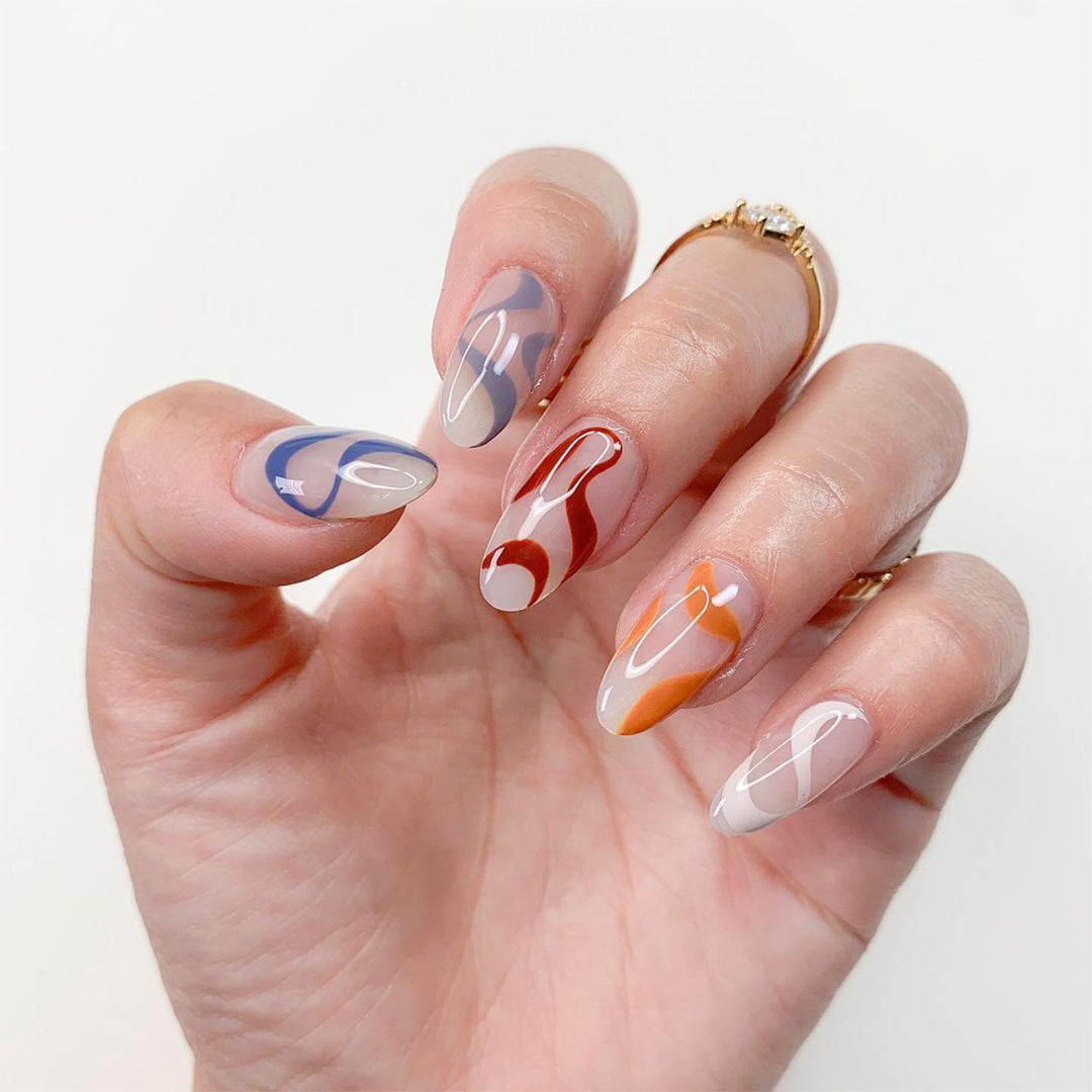 Artistic Nail Art with Abstract Designs Kalsten