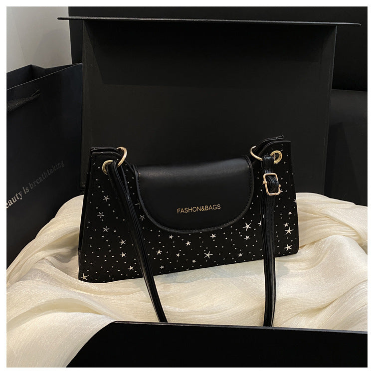 Elegant Star-Embellished Crossbody Handbag