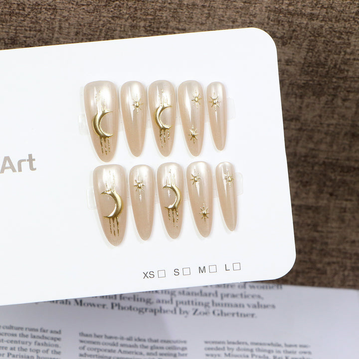 Celestial Themed Press-On Nail Art Set Kalsten
