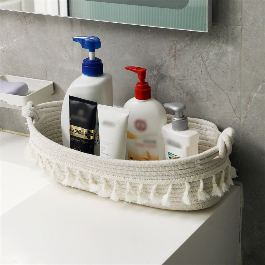 Women Decorative Storage Basket with Fringe Decoration Kalsten