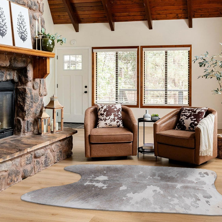 Rustic Hide-Shaped Area Rug Kalsten