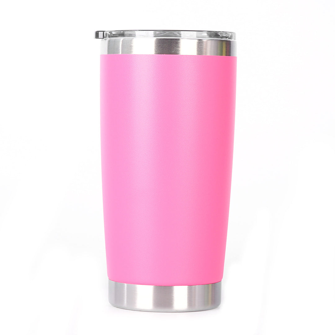 Ergonomic Tapered Insulated Stainless Steel Travel Tumbler With Clear Press-Fit Lid And Non-Slip Base