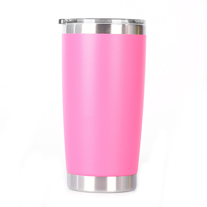 Ergonomic Tapered Insulated Stainless Steel Travel Tumbler With Clear Press-Fit Lid And Non-Slip Base