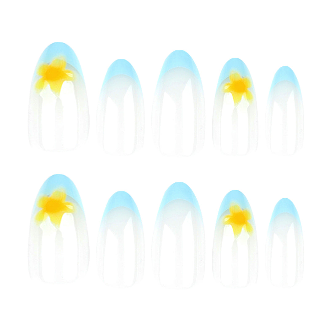 Artfully designed nail extensions with floral accent Kalsten