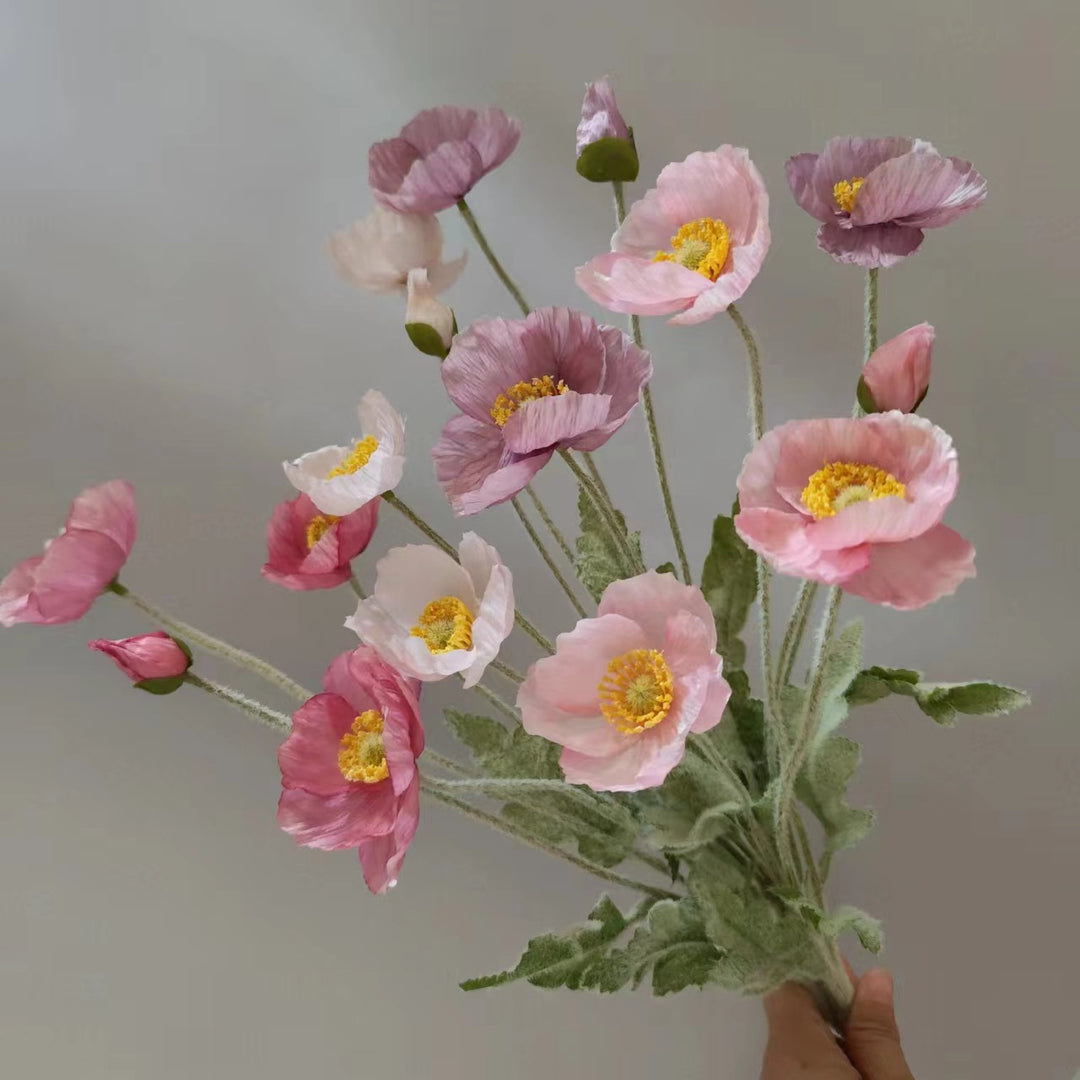 Lifelike Poppy Flower Stem
