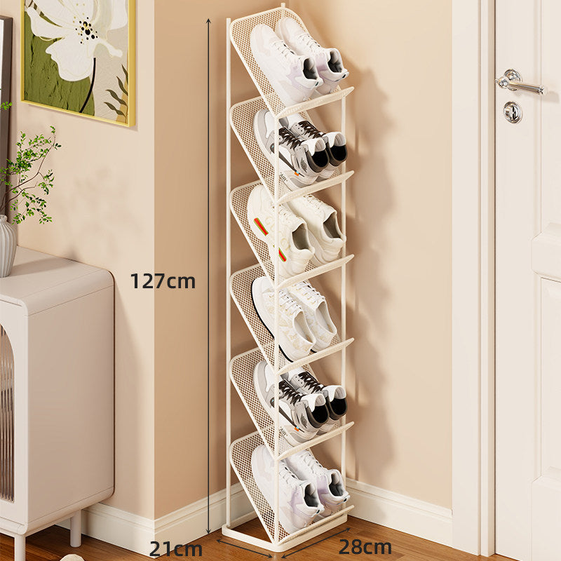 Vertical Angled Mesh Shoe Organizer Rack
