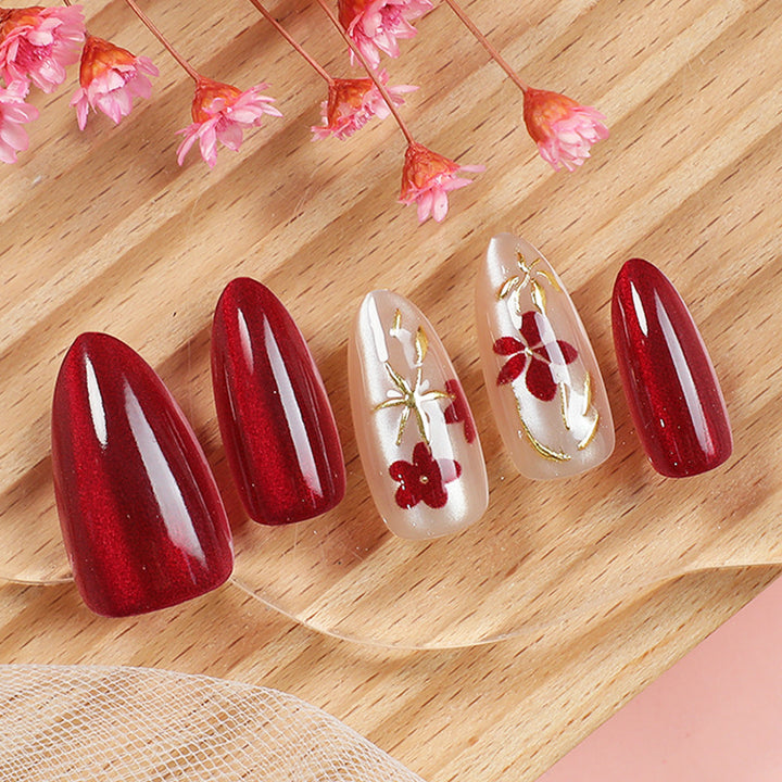 Floral-Design Press-On Nail Set