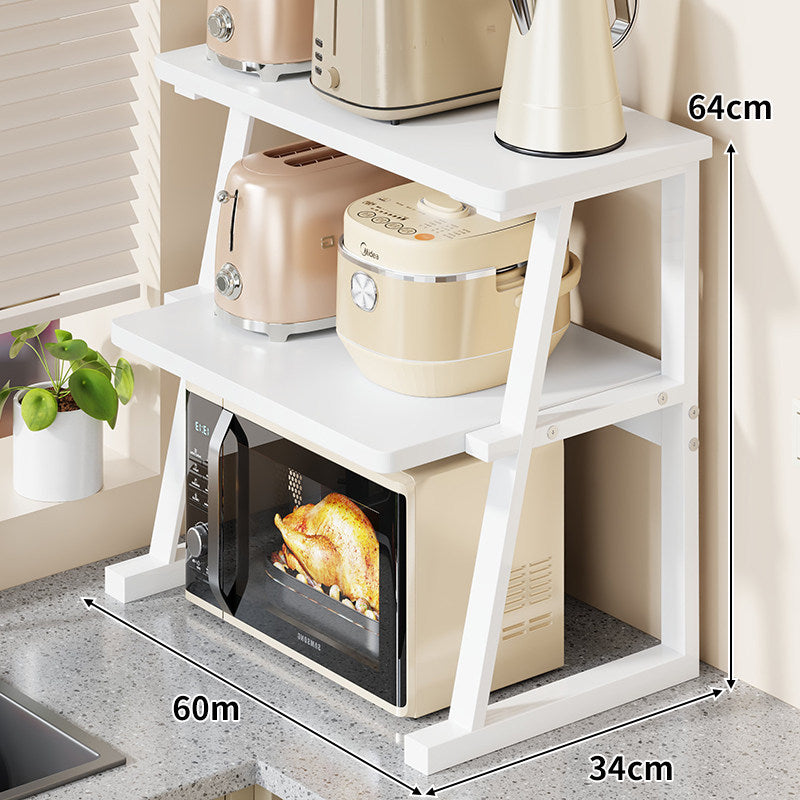 Two-Tier Compact Countertop Appliance Stand Elevated Shelf for Microwave and Small Kitchen Appliances