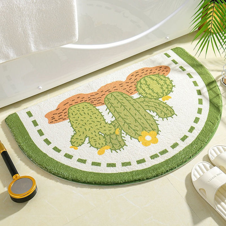 Floral Print Bathroom Mat for Home