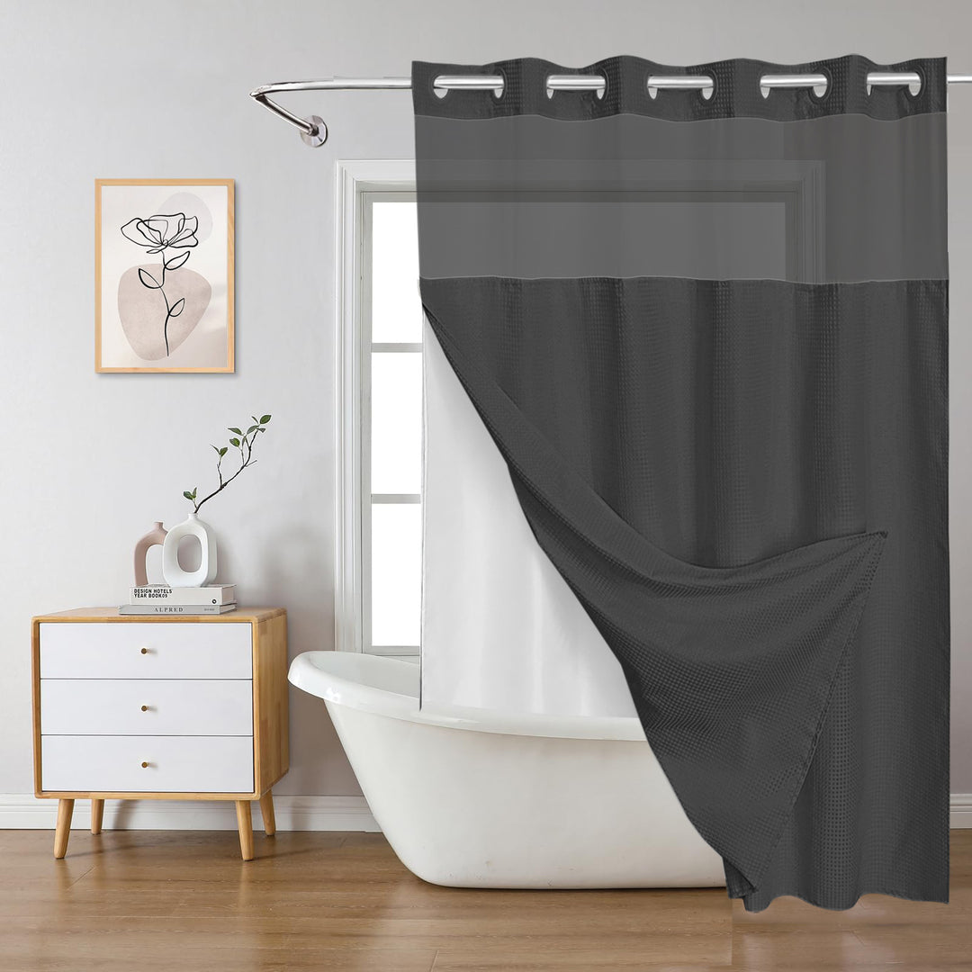 Textured Layered Shower Curtain Kalsten