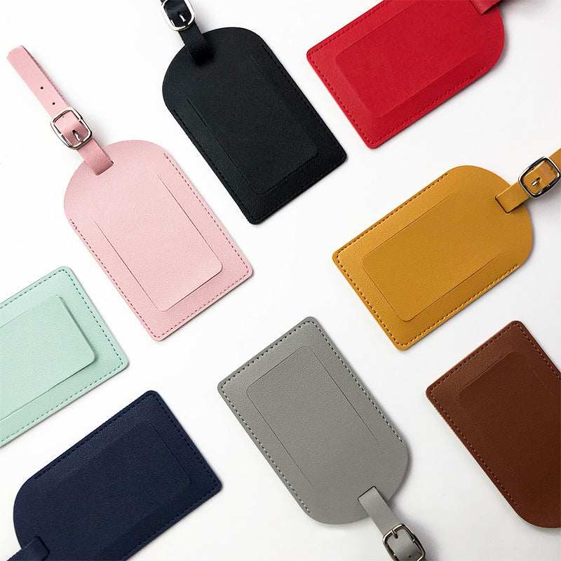 premium PU leather luggage tag with adjustable buckle strap Kalsten