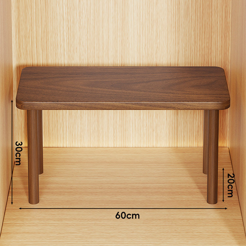 Height-Adjustable Rectangular Wooden Riser Table with Detachable Round Legs