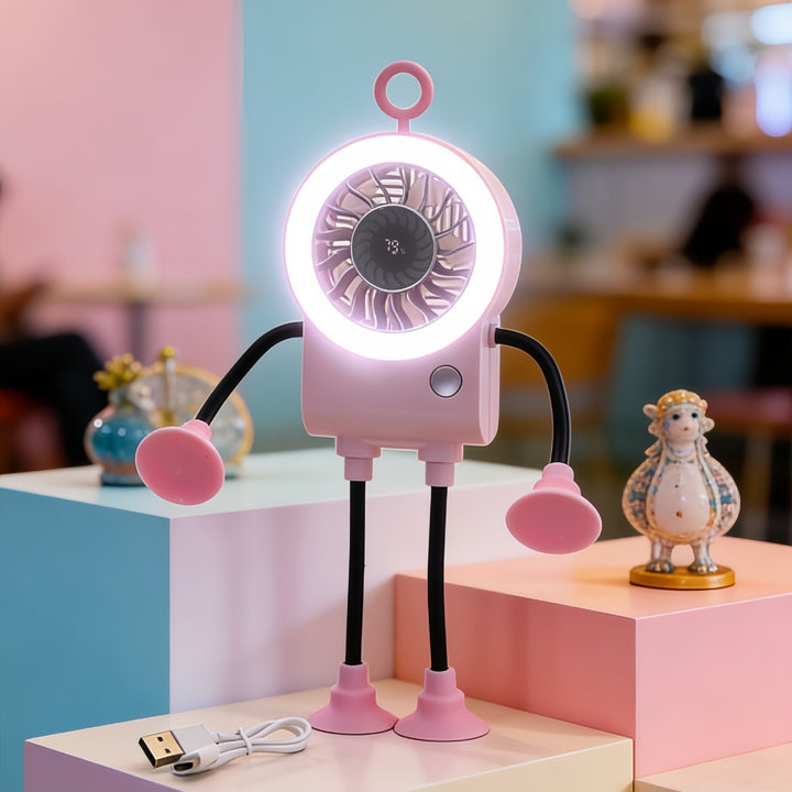 Ladies Creative Table Fan with LED Lighting and Flexible Mounting Kalsten