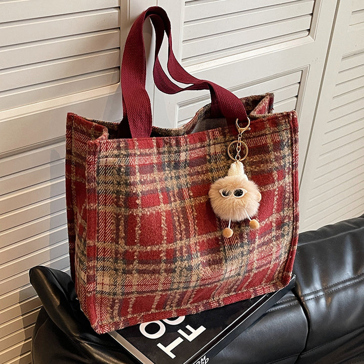 Cozy Checkered Tote Bag