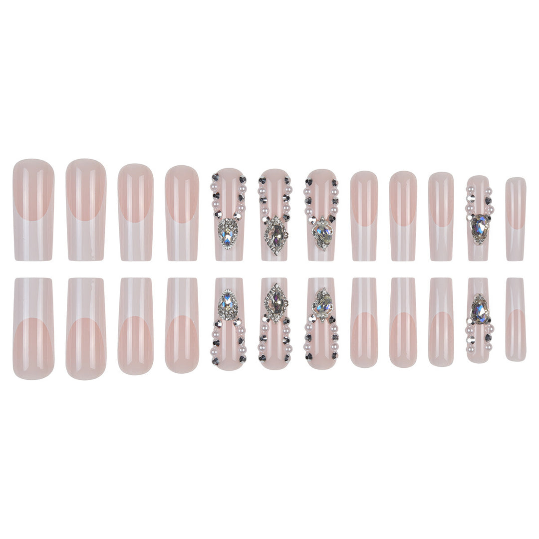 Decorative Rhinestone-Embellished Stiletto Press-On Nails Kalsten