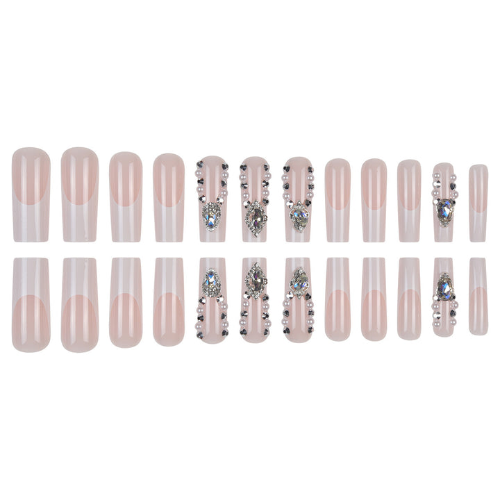 Decorative Rhinestone-Embellished Stiletto Press-On Nails Kalsten