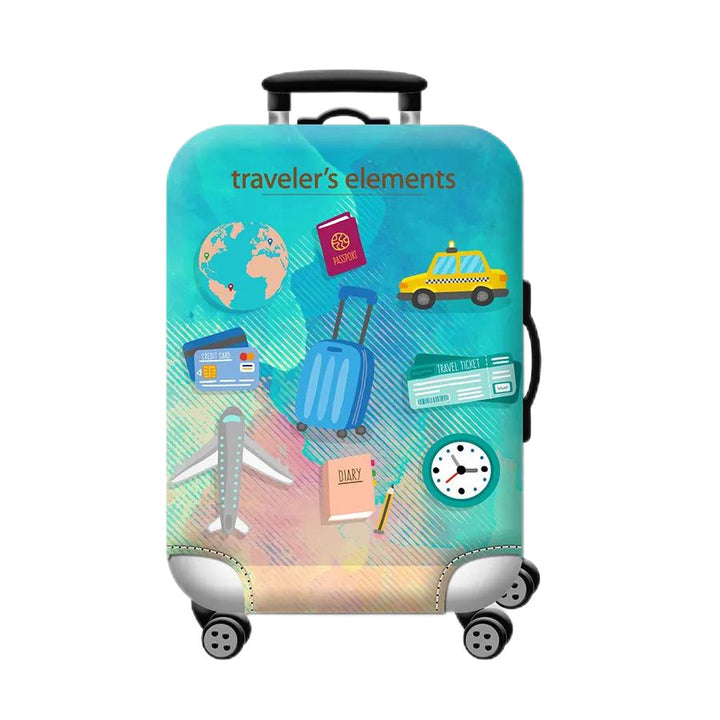 Women Hard Shell Suitcase with Trendy Surf and Palm Design Kalsten