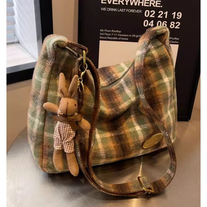 Cozy Plaid Shoulder Bag Kalsten