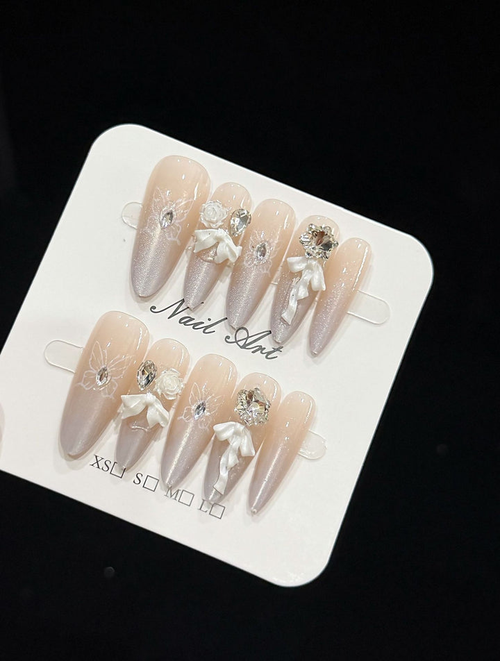 Premium Decorative Long Press-On Nails Kalsten
