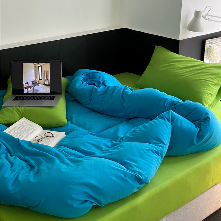 Reversible bedding set made of cotton-linen with skin-friendly, breathable structure