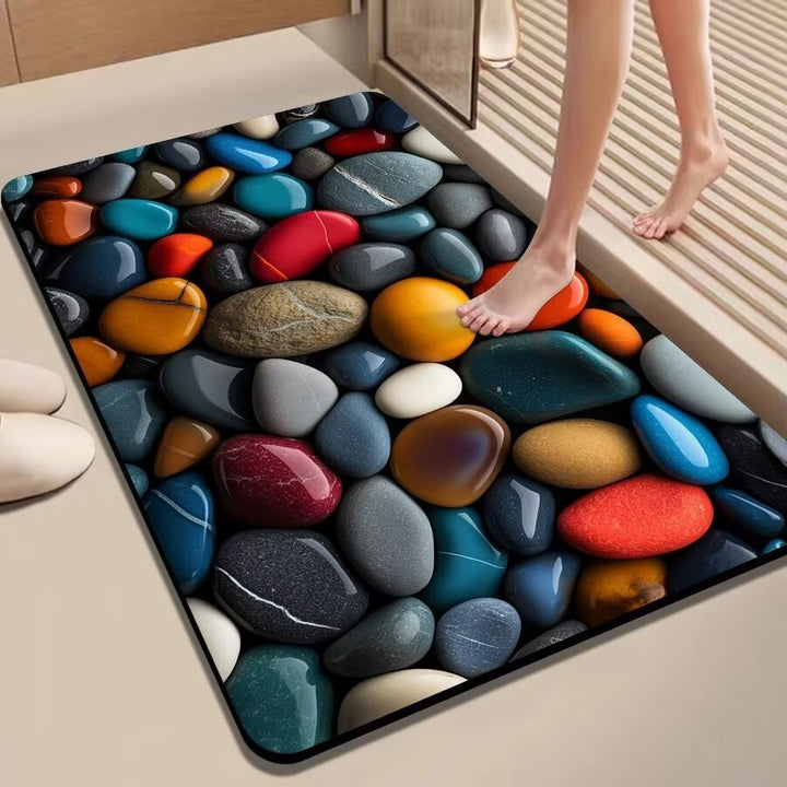Colorful Pebble-Themed Floor Mat Kalsten