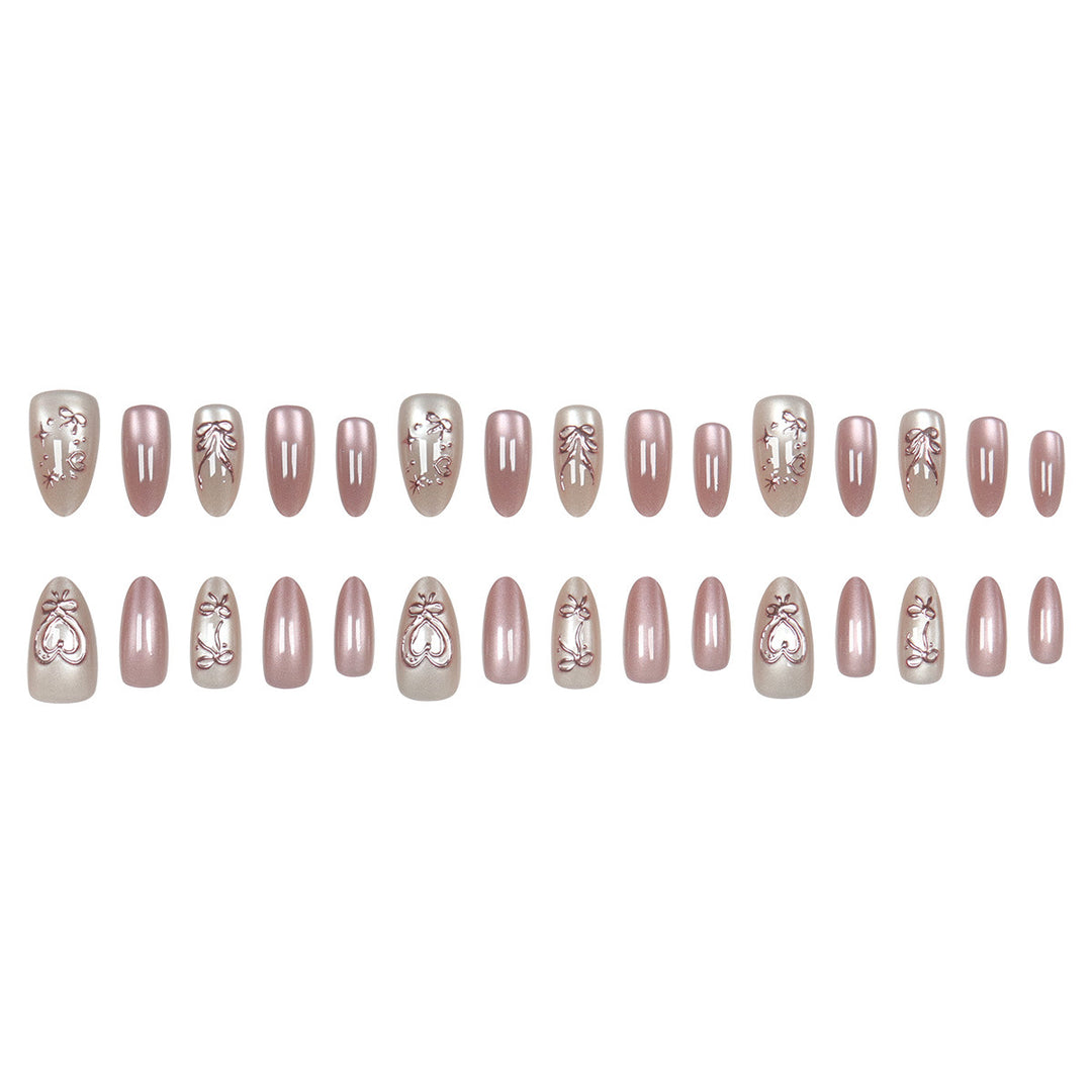 Elegant Stiletto Press-On Nails with Floral Design Kalsten
