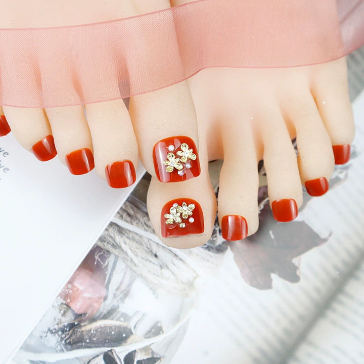 Premium Decorative Press-On Toenail Set Kalsten